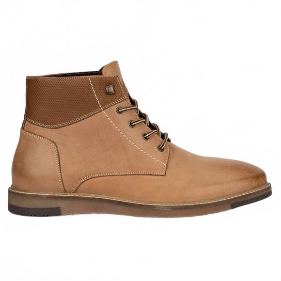 NEW RESERVED FOOTWEAR NEW YORK men\'s pion leather dress boots in tan main image 8